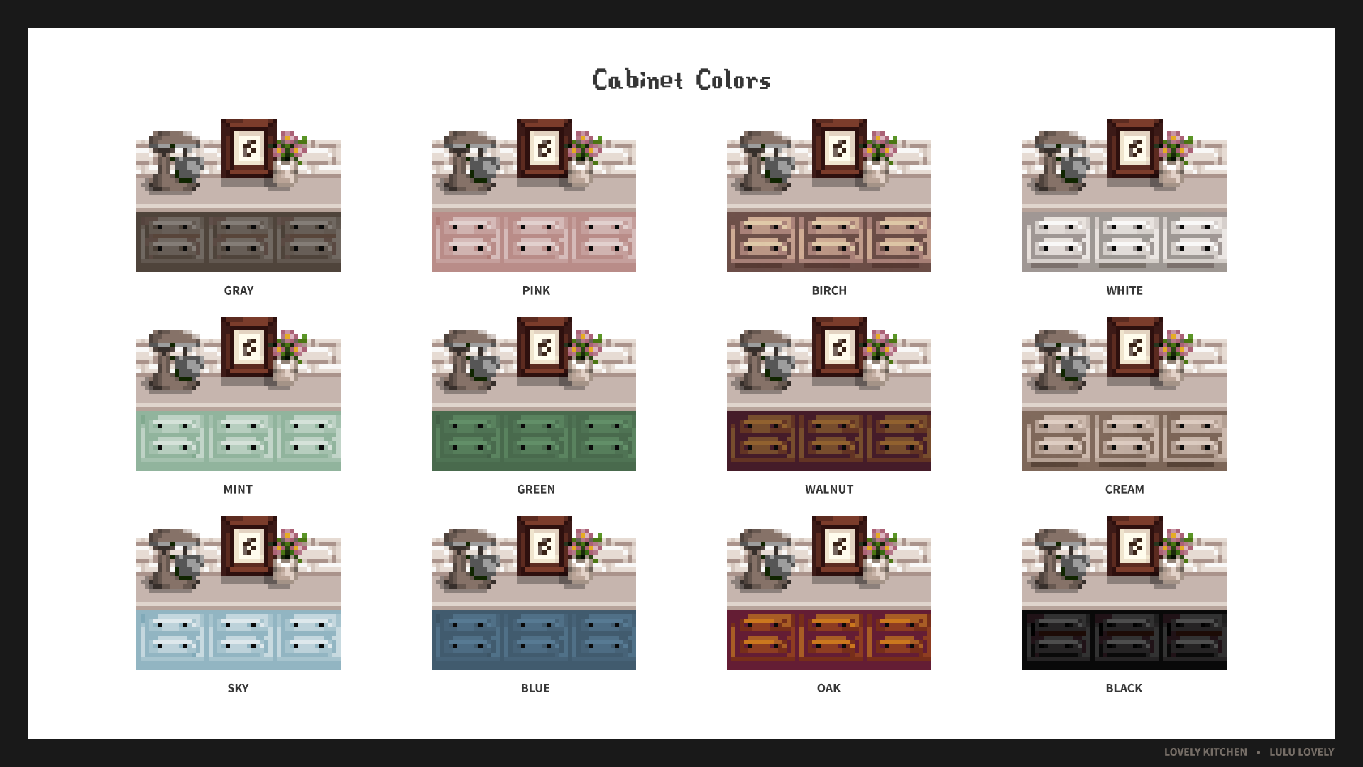 Lovely Kitchen Cabinet Color Options | Stardew Valley