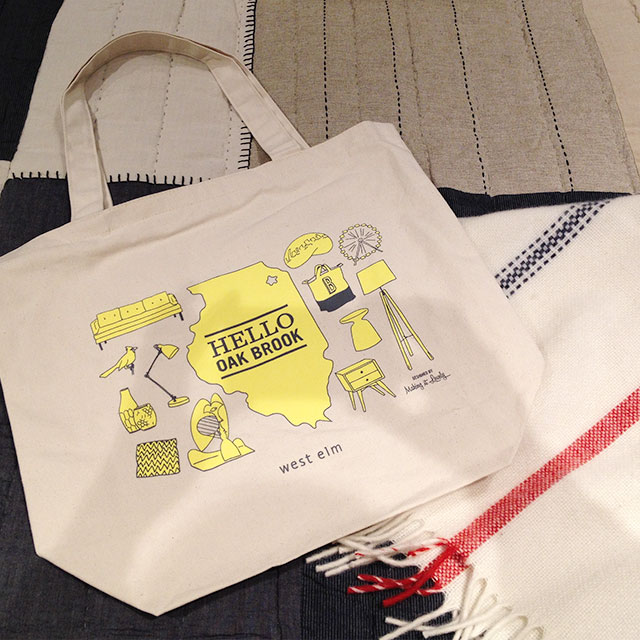 West Elm Tote for Oakbrook Store Opening, Designed by Nicole Balch of Making it Lovely